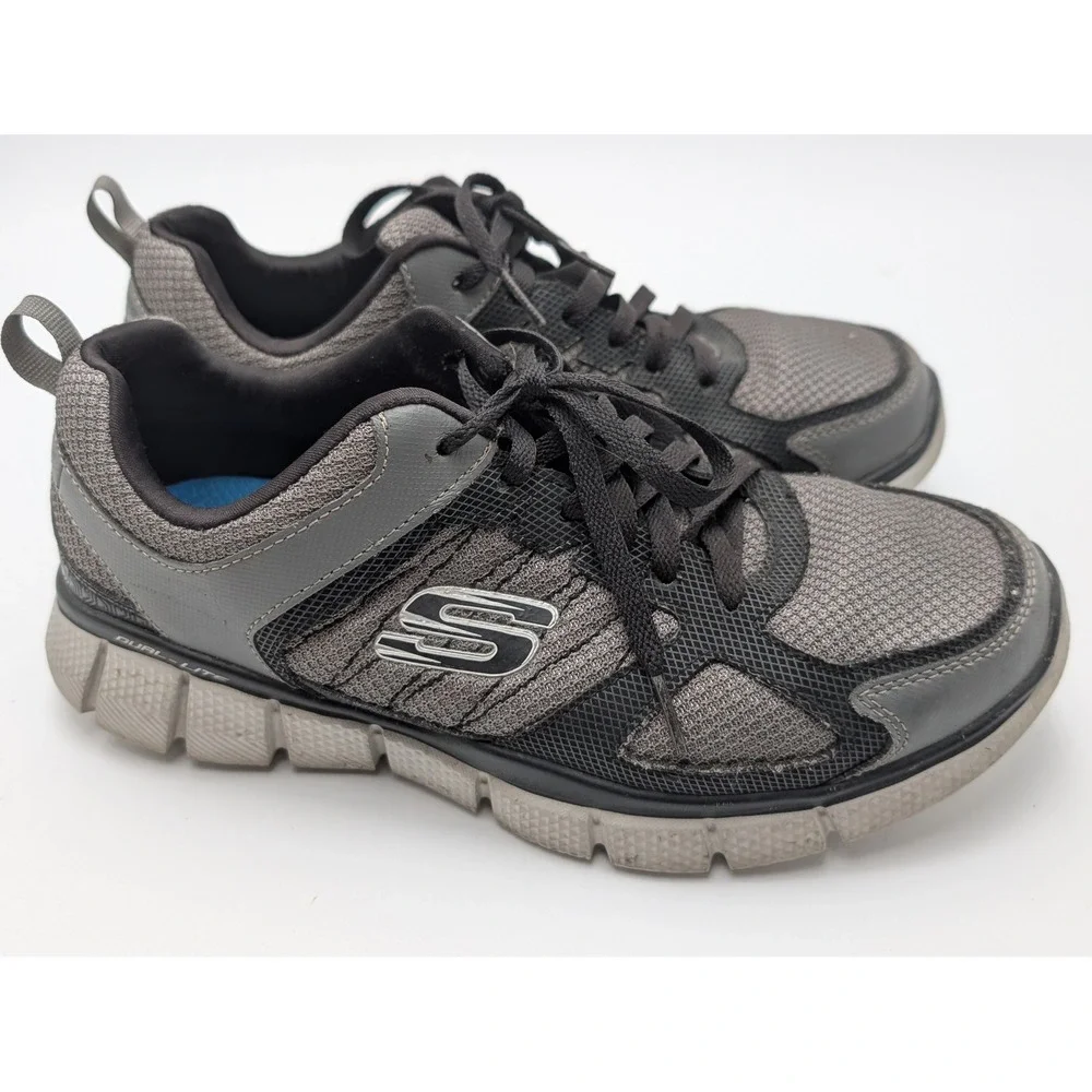 Skechers‎ Sneakers Mens 9 Gray 51532 CCBK Relaxed Fit Air-Cooled Memory Foam Gym